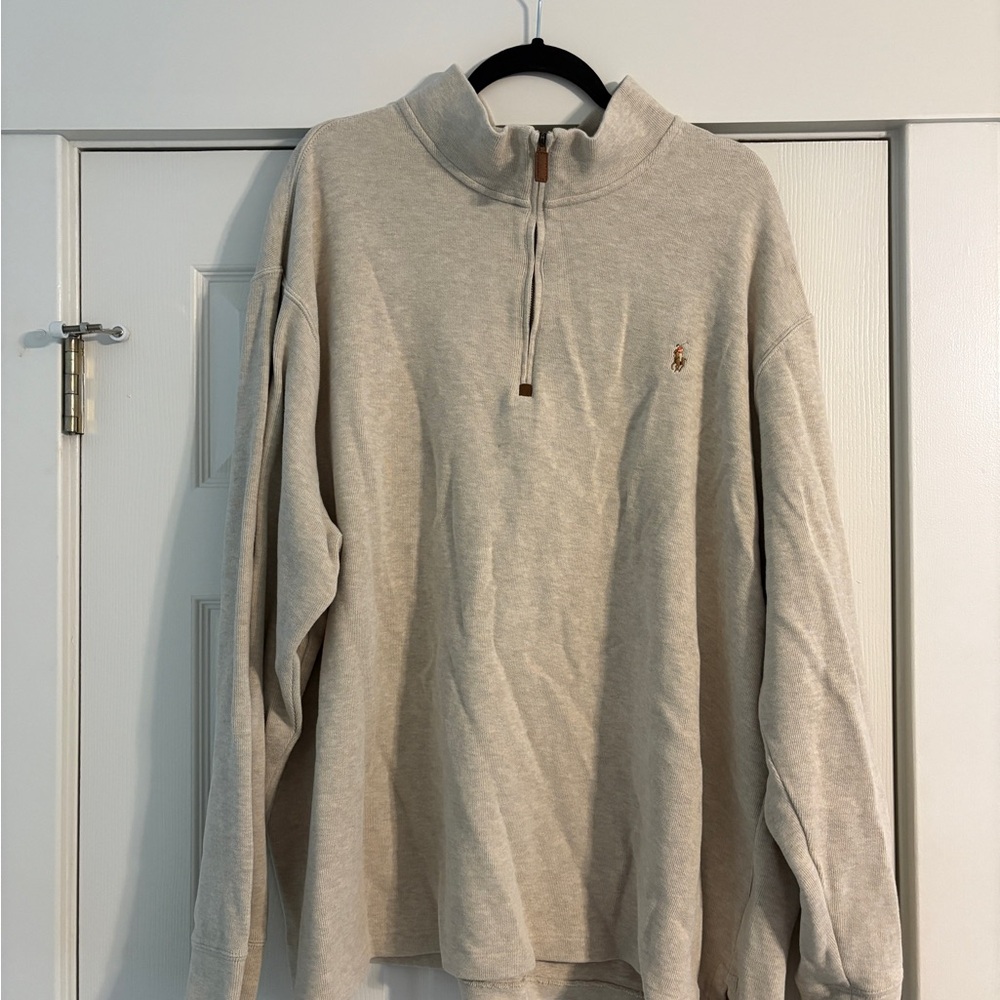 Ralph Lauren Men's Cream Zip-Up Sweater